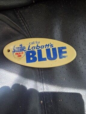 Labatt’s BLUE Advertising Bottle Opener • 5” x 2” Oval Plastic Keychain Opener